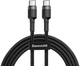 Кабель Baseus Cafule PD2.0 60 Вт Type-C cable 20 В 3 A 2 м Gray/Black (CATKLF-HG1) - зображення 1