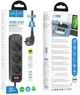 Мережевий зарядний пристрій Hoco NS2 3-position extension cord socket (including 3 х USB output) Black (6931474765161) - зображення 2