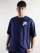 T-shirt męski luźny Fila FAM0140-50016 M Niebieski (4064556333995) - obraz 1