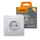 Розетка с заземлением Серебристая BINERA(VF-BNSK1G-SS), VIDEX - изображение 1