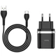 Сітчасте зарядне пристрій Hoco C12Q Smart QC 3.0 type-C чорний - зображення 1