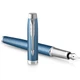 Ручка перова з латунним корпусом PARKER IM 17 Premium Blue Grey CT FP F - зображення 1