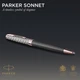Ручка шариковая c колпачком из серебра PARKER SONNET 17 Metal & Grey Lacquer PGT BP - изображение 4
