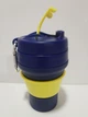 Складана силіконова склянка з кришкою та трубочкою 350 мл Tonna Waist BLUE and YELLOW - зображення 2