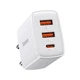Сетевое зарядное устройство на 30 Вт BASEUS Compact Quick Charger (2USB/1Type-C, QC/PD, 30W, 3A). White - изображение 1