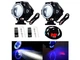Фары прожекторы для мотоцикла U7 LED 12В 3000лм Angel Eyes голубые + кнопка (116125) - изображение 1