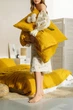 Простынь Owl SUNFLOWER Лен 145x248 см Горчично-желтый - изображение 1
