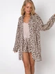 Piżama (koszulka+spodenki) Aruelle Ash S Beżowy/Leopard (5904541436623) - obraz 1