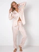 Піжама (сорочка + штани) Aruelle Brie pajama long S Рожевий/Білий (5904541437118) - зображення 1