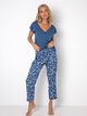 Піжама (футболка + штани) Aruelle Felicity pajama long M Синій/Білий (5904541437330) - зображення 1