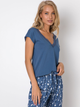 Піжама (футболка + штани) Aruelle Felicity pajama long XL Синій/Білий (5904541437354) - зображення 3