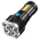 Фонарь ручной X509/L-S03-4LED 3030+COB з/у USB-micro,Черный, ABS пластик (код: X509) - изображение 1