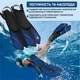 Спортивные ласты для плаванья VelaSport Shark (32/36) регулируемые для дайвинга, снорклинга, бассейна, подводной охоты Длина 35см. с Открытой пяткой Детские и взрослые Синие - изображение 2