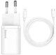 СЗУ Baseus Super Si 1C 20W With Simple Wisdom Data Cable Type-C/iP 1m White TZCCSUP-B02 - зображення 1