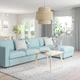 Диван 4-місний IKEA VIMLE з шезлонгом Saxemara світло-блакитний (493.995.31) - зображення 2