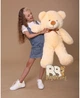 Мишка плюшевый BigBears 100 см. Персиковый - изображение 1