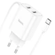 Мережевий зарядний пристрій Hoco C103A з кабелем Type-C Cable Courser Dual-Port Charger 2USB 2.1A White - зображення 1