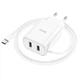 Мережевий зарядний пристрій Hoco C103A з кабелем Type-C Cable Courser Dual-Port Charger 2USB 2.1A White - зображення 6