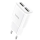 Мережевий зарядний пристрій Hoco C88A Star round dual port charger White - зображення 2
