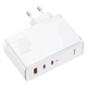 Сетевое зарядное устройство Baseus GaN5 Pro Fast Charger USB + 2USB-C 140W (with Type-C to Type-C cable) (CCGP100202) White - изображение 2