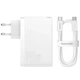 Сетевое зарядное устройство Baseus GaN5 Pro Fast Charger USB + 2USB-C 140W (with Type-C to Type-C cable) (CCGP100202) White - изображение 5