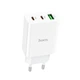 Сетевое зарядное устройство Hoco C99A PD20W+QC3.0 three-port (USB + 2USB-C) charger White - изображение 1