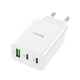 Сетевое зарядное устройство Hoco C99A PD20W+QC3.0 three-port (USB + 2USB-C) charger White - изображение 2