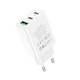 Сетевое зарядное устройство Hoco C99A PD20W+QC3.0 three-port (USB + 2USB-C) charger White - изображение 6