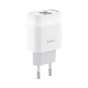 Мережевий зарядний пристрій Hoco C73A Glorious dual port charger White - зображення 1