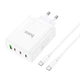 Сетевое зарядное устройство Hoco N31 Leader PD100W four-port (USB + 3USB-C) fast charger set (Type-C to Type-C cable) White - изображение 2