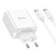 Сетевое зарядное устройство Hoco C108A Leader PD35W dual port (2USB-C) charger set (Type-C to Type-C cable) White - изображение 5