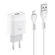 Мережевий зарядний пристрій Hoco C72A Glorious single port charger set (with micro-USB cable) White - зображення 1