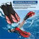 Спортивные ласты для плаванья VelaSport Shark (32/36) регулируемые для дайвинга, снорклинга, бассейна, подводной охоты Длина 35см. с Открытой пяткой Детские и взрослые Красные - изображение 2
