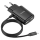 Зарядне мережеве HOCO C82A Real power (2USB 2.4A) Lightning Чорний - изображение 1