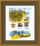 Фоторамка для марки F Пес Патрон "Glory to Ukraine" 17.5-21 під марку 12.4-12.4 багет: 3448-A-C3 зелений із золотом (з глянцевим прозорим пластиком 0.8мм, паспарту біле, двп) EmojiFrame - зображення 1