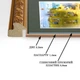 Фоторамка для марки F Пес Патрон 18.5-18.5 під марку 12.4-12.4 багет: 599-G232 золото з бронзою (з глянцевим прозорим пластиком 0.8мм, паспарту темно-зелене, двп з ніжкою) EmojiFrame - зображення 7