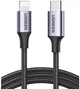 Кабель Ugreen US304 Aluminum Shell Braided USB Type-C - Lightning 1 м Black (6957303867592) - зображення 1