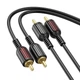 Аудіо кабель тюльпан RCA на RCA BOROFONE red і white double lotus audio cable (1,5м). Black - зображення 7