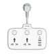 Сетевой удлинитель фильтр LDNIO SC2413 |2500W, 2M, 2 розетки, 3USB/1Type-C, 10A/20W, PD/QC| White - изображение 2