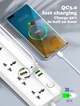 Сетевой удлинитель фильтр LDNIO SC5415 |2500W, 2M, 5 розеток, 3USB/1Type-C, 10A/20W, PD/QC| White - изображение 10