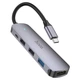Адаптер перехідник USB-Хаб Hoco HB27 4 in 1 (HDMI+USB3.0+USB2.0*2+PD) dark grey - зображення 2