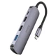 Адаптер перехідник USB-Хаб Hoco HB27 4 in 1 (HDMI+USB3.0+USB2.0*2+PD) dark grey - зображення 3