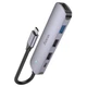 Адаптер перехідник USB-Хаб Hoco HB27 4 in 1 (HDMI+USB3.0+USB2.0*2+PD) dark grey - зображення 4