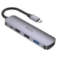 USB-хаб адаптер Hoco HB27 Type-C 4в1 (док станция, 60W, HDTV + 3 USB3.0 + USB2.0 + PD, переходник, для макбука и другой техники) - Серый - изображение 4