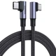 Кабель UGREEN US335 USB-C 90˚ to USB-C 90˚ 100W QC4.0 PD3.0 5A 1m Black (70696) - изображение 1