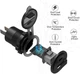 Адаптер USB зарядка в авто 48W QC 3.0+PD Type-C с вольтметром кнопкой вместо прикуривателя Blue - изображение 5