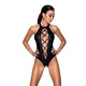 Боди из эко-кожи с имитацией шнуровки и открытым доступом Passion NANCY BODY L/XL, black - изображение 1