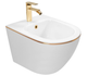 Подвесное биде REA CARLO MINI WHITE GOLD EDGE - изображение 4