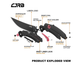 Ніж CJRB Gobi Black Blade, AR-RPM9 Steel, ц:green (2798.02.99) - зображення 3