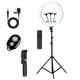 Набор блогера 5в1 Ring Light кольцевая лампа R18Tripod-45см, пульт, сумка +Штатив 2.1м +Bluetooth пульт +Микрофон петличка +Селфи палка - изображение 15